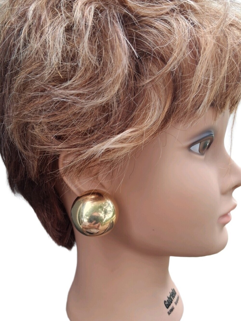 Vintage Givenchy Gold Tone Large Dome Clip On Earrings MCM Runway